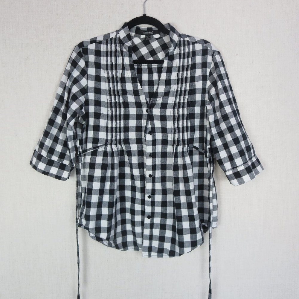 Coupe Black and white Checkered blouse Size LG